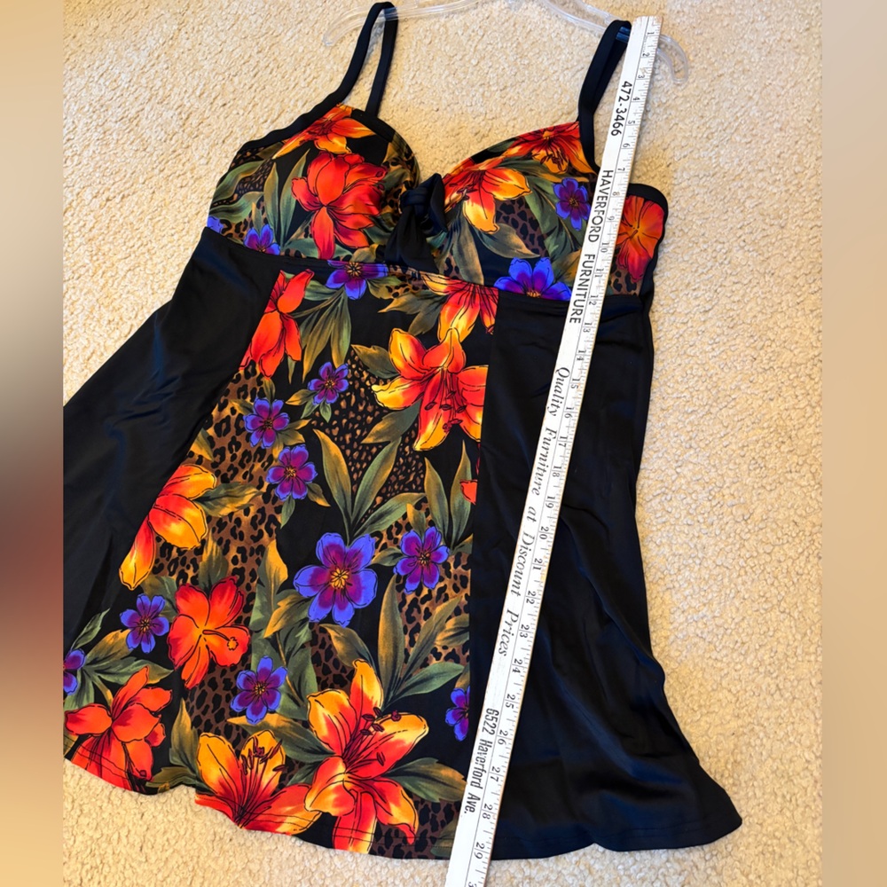 EUC A Shore Fit Floral & Animal Print One Piece Swim Dress | Women’s Plus 18W - Picture 12 of 16